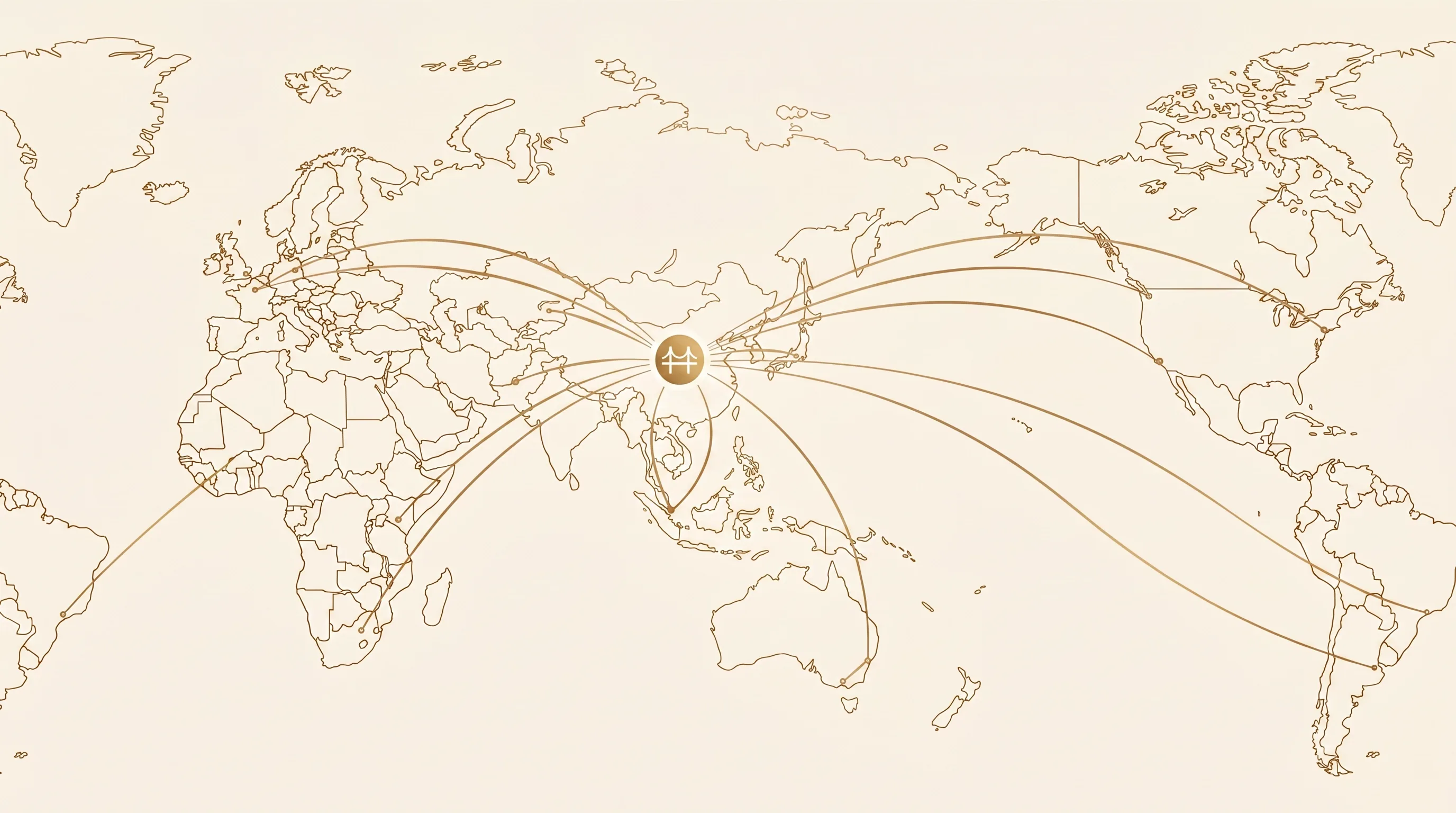 从中国连接全球市场的地图
